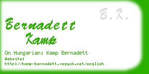 bernadett kamp business card